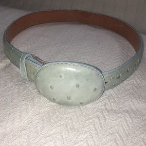 El Alacran de Durango Ostrich-like blue belt